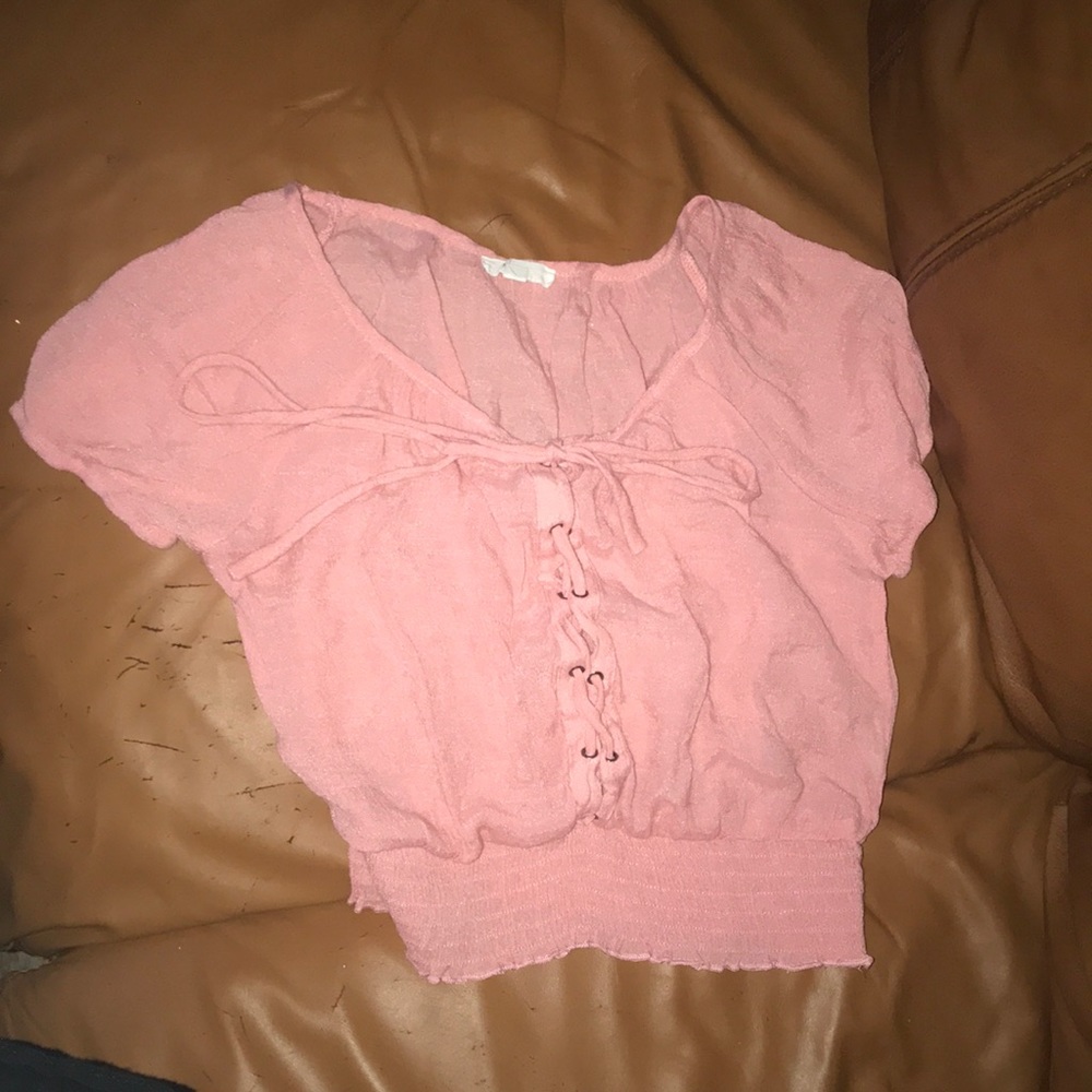 Pink rouged crop top